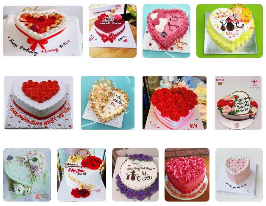 20+ mẫu bánh sinh nhật tặng mẹ hình trái tìm
