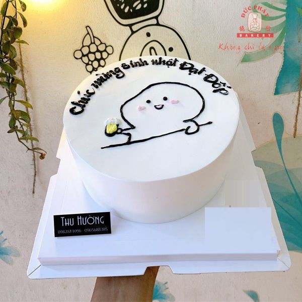 Bánh sinh nhật bựa - Bánh kem sữa style korea, hàn quốc, vẽ hình 1 - Tiny  Pretty Cake